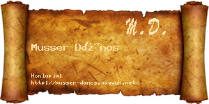 Musser Dános névjegykártya